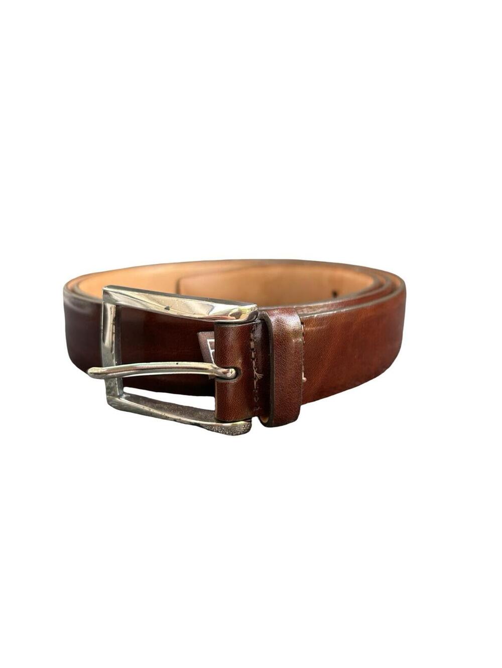 Trafalgar Brown Leather Dress Belt Size 42 Hand Polished Casual Leather USA Made